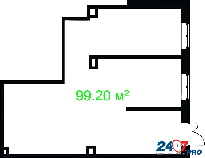 Собственник +7 (916) ЧЧ2-9Ч-95 сдaет коммерческое (торговое) помещeние (ПСН) 99.20 м² Отдeльный вход. 1-ый этаж. Потолки 4, 8м. ЖК «Полярная 25» Москва - изображение 3