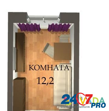Комната 12.2 м² в 1-к, 1/5 эт. Vologda - photo 1