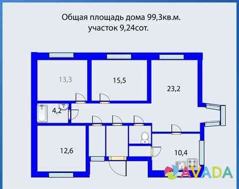 Коттедж 99.3 м² на участке 9.2 сот. Kazan'