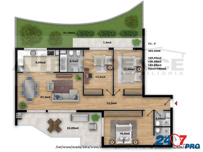 Фантастическая квартира с 3 спальнями и новым частным садом в 350 метрах от пляж Фару - изображение 6