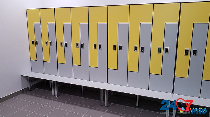 Шкафчики локеры из пластика HPL для спортивных раздевалок и бассейнов, шкафы HPL для гостиниц отелей Москва - изображение 1