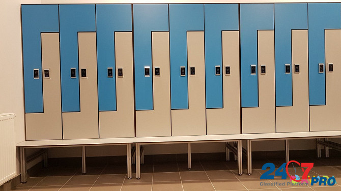 Шкафчики локеры из пластика HPL для спортивных раздевалок и бассейнов, шкафы HPL для гостиниц отелей Москва - изображение 4