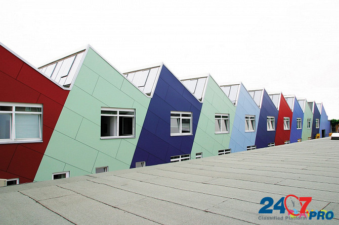 Фасадный листовой пластик для вентилируемых фасадов, фасадные архитектурные панели HPL трудногорючие Москва - изображение 8
