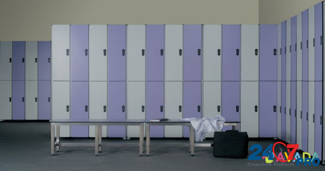 Мебель для спортивных раздевалок шкафчики для отелей и гостиниц, локеры для бассейнов из HPL панелей Москва - изображение 7