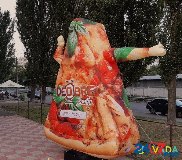 Надувной человечек пицца машущий рукой Kiev - photo 2