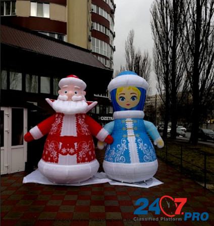 Надувные рекламные фигуры Деда Мороза и Снегурочки Kiev - photo 2