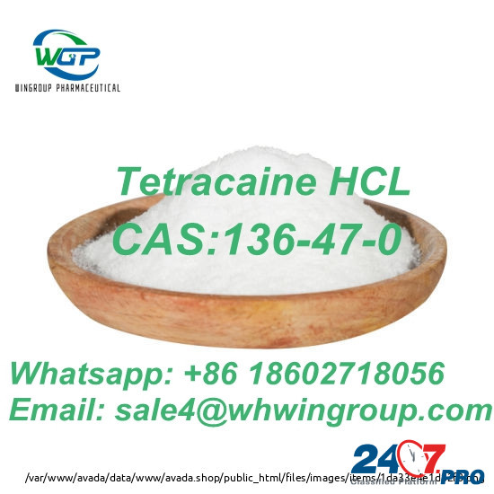 99.5% Purity Tetracaine Hydrochloride/HCl CAS:136-47-0 With Best Price Whatsapp:+86 18602718056 Дарвин - изображение 4