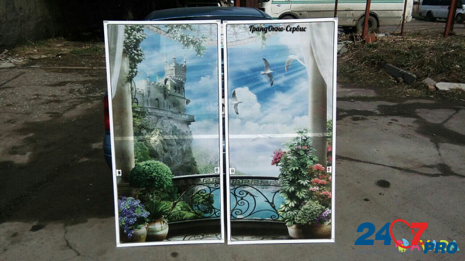 Москитная сетка на окно с фотопечатью Омск - изображение 1