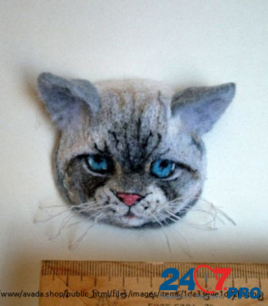 Брошь "Серый кот Чебоксары - изображение 2