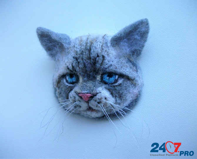 Брошь "Серый кот Чебоксары - изображение 4