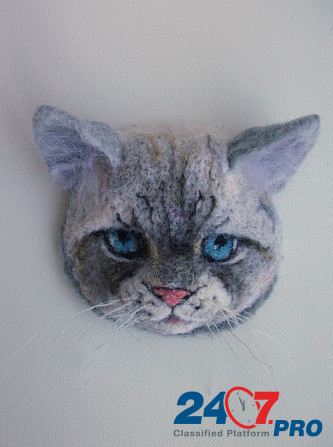Брошь "Серый кот Чебоксары - изображение 3