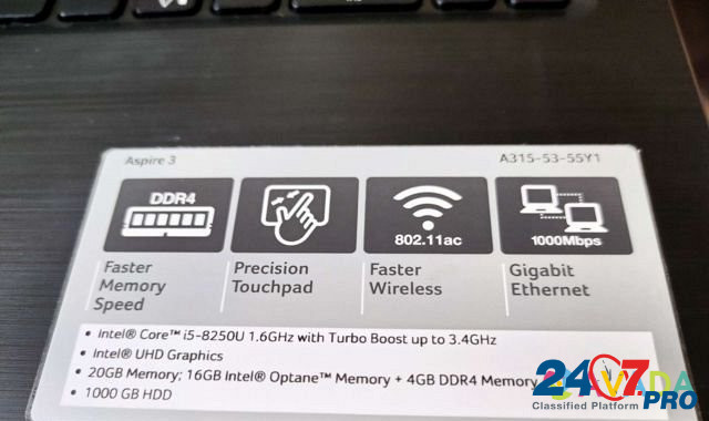 Ноутбук Acer 2020г.в./8ядер Core i5-8250U/1TB Анапа - изображение 8