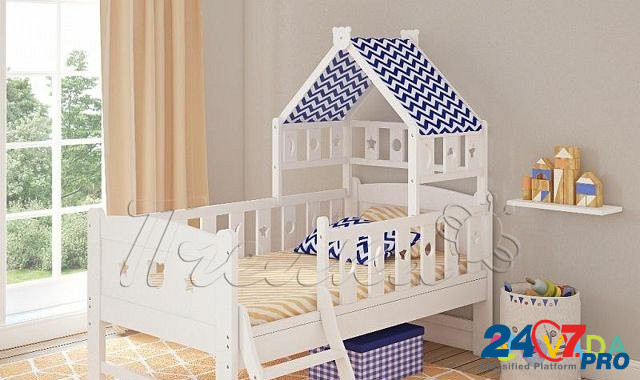 Кровать домик Джованни Dommy White Blue 160*80 см Нижний Новгород - изображение 2