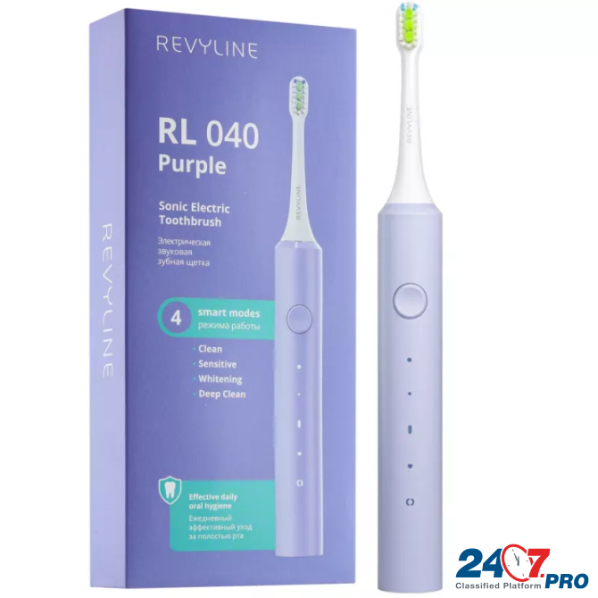 Фиолетовая зубная щетка Revyline RL 040 с 4 режимами  - photo 1