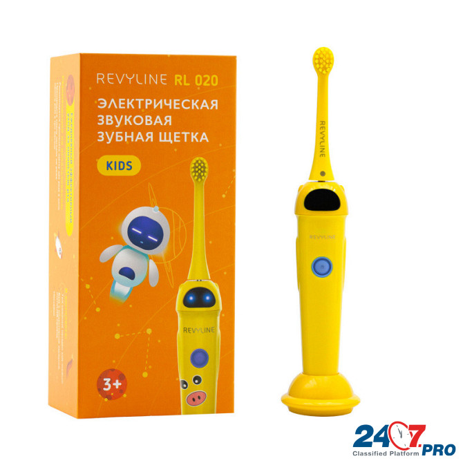 Звуковая щетка Revyline RL020 Kids в ярко-желтом дизайне Хабаровск - изображение 1