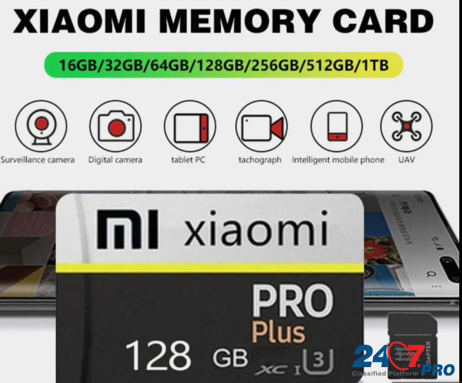 Карта памяти Micro SD XIAOMI, класс 10, 1 ТБ, 16 ГБ, 32 ГБ, 64 ГБ, 128 ГБ, 256 ГБ, 512 ГБ, высокоско Tula - photo 3