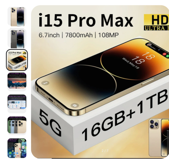 Совершенно новый смартфон i15 Pro Max, безрамочный дисплей 6, 7 дюйма, идентификация по лицу, 16 ГБ Tula