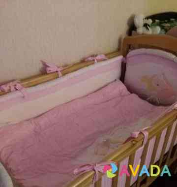 Кровать детская с постельным бельем и матрасом Stantsiya Balashikha