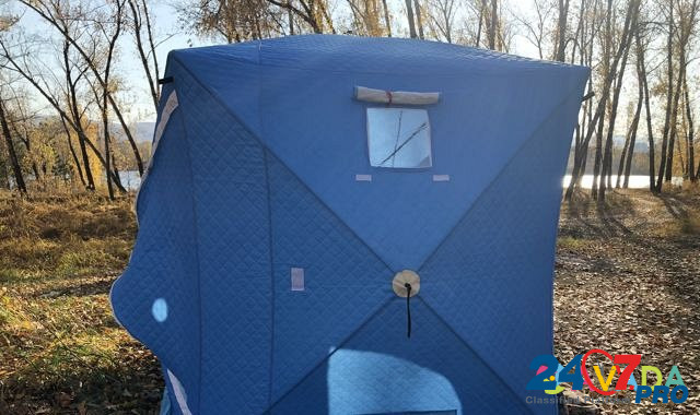 Палатка куб зимняя синяя 3-х слойная 180*180*205 Красноярск - изображение 4