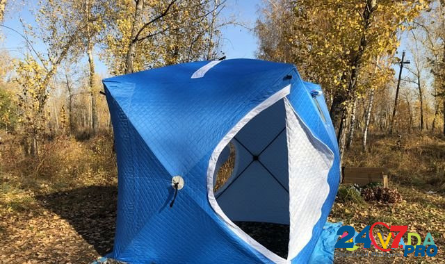 Палатка куб зимняя синяя 3-х слойная 180*180*205 Красноярск - изображение 1