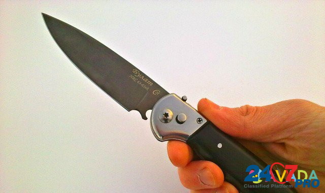 Нож выкидной Ручной Работы "Коршун" Булат Граб Калининград - изображение 4