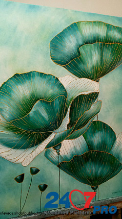 Картина диптих маслом "Изумрудные цветы " 120х80 Ровно - изображение 4