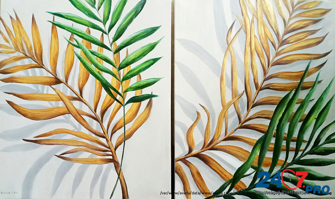 Картина маслом диптих "Пальмовые листья " 55х90 Ровно - изображение 2