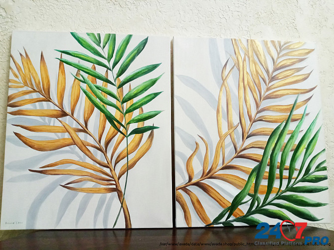 Картина маслом диптих "Пальмовые листья " 55х90 Ровно - изображение 4