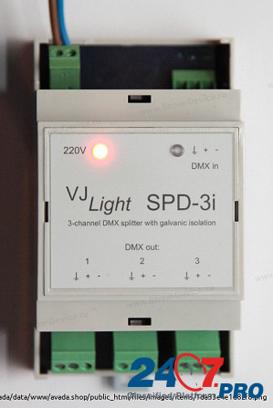 DMX сплиттер-усилитель 3 выхода с двойной гальванической развязкой "VJLight SPD-3i на DIN рейку. Москва - изображение 7