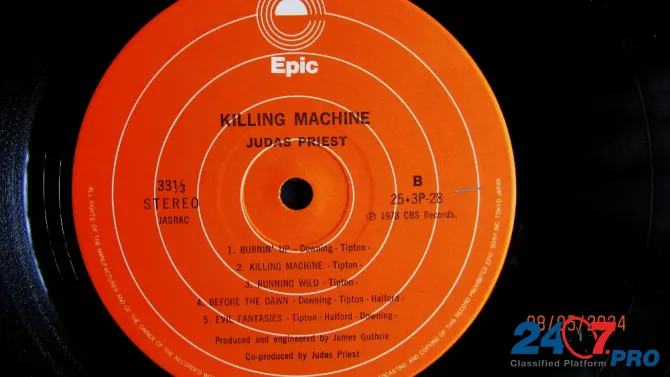 LP Judas Priest, Killing Machine 78г., 1-ПРЕС, INS, JAPAN Нижний Новгород - изображение 8