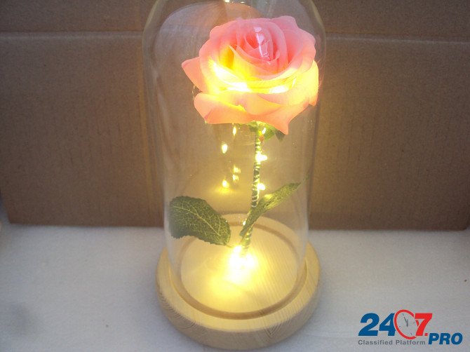 Роза с подсветкой в колбе Lipetsk - photo 5