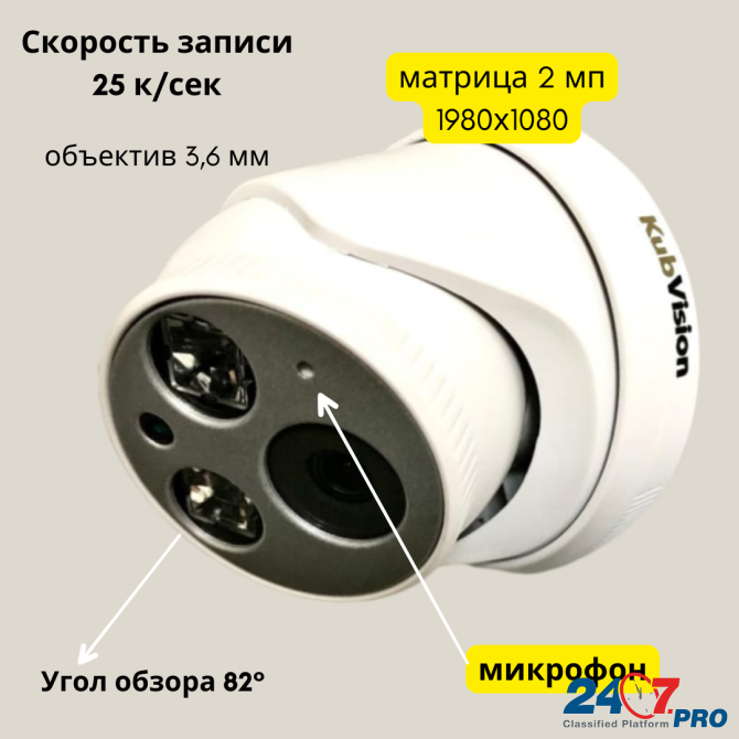 Внутренняя видеокамера IP KV-IP 2036 D3 MIC POE со звукозаписью Krasnodar - photo 1