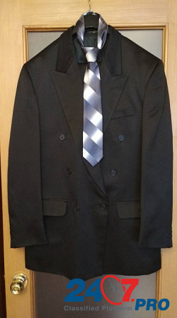 Мужской классический черный костюм, шелк, р-р 48. САМОВЫВОЗ Москва - изображение 2