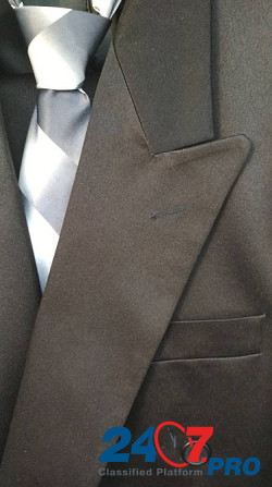 Мужской классический черный костюм, шелк, р-р 48. САМОВЫВОЗ Москва - изображение 1