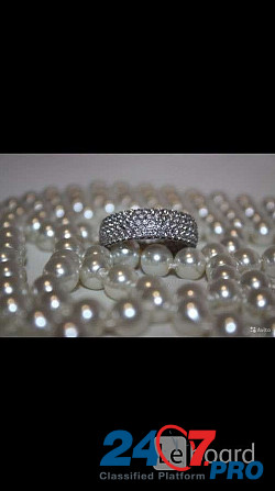 Кольцо новое серебро 19 камни циркон полностью вокруг много ювелирное украшение драгоценности женски Moscow - photo 1