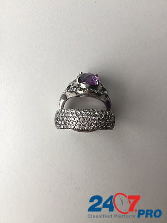 Кольцо новое серебро 19 камни циркон полностью вокруг много ювелирное украшение драгоценности женски Москва - изображение 4